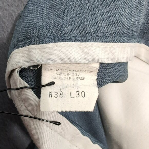VTG 80's Levi's Action Slack Men 38X30 (36X29) Blue Straight Leg Dress Pants - Picture 7 of 12
